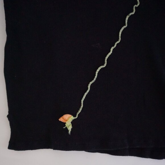 Vintage Maureene Keene Black Knit 3D Floral Vine Pullover Tunic One Size - Picture 6 of 10